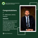 Congratulations To Dr. Adebowale Jeremy